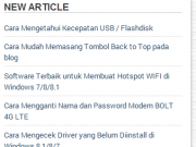 Cara Memasang Widget Artikel Terbaru yang Simpel dan Ringan pada Blog