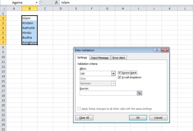 menampilkan cara membuat dropdown tanggal di excel